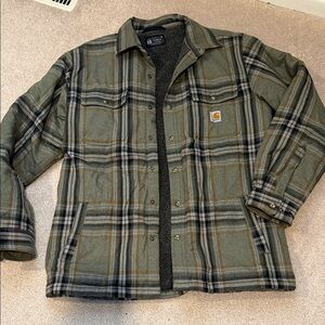 Carhartt Men's Olive Plaid Shirt Jacket
